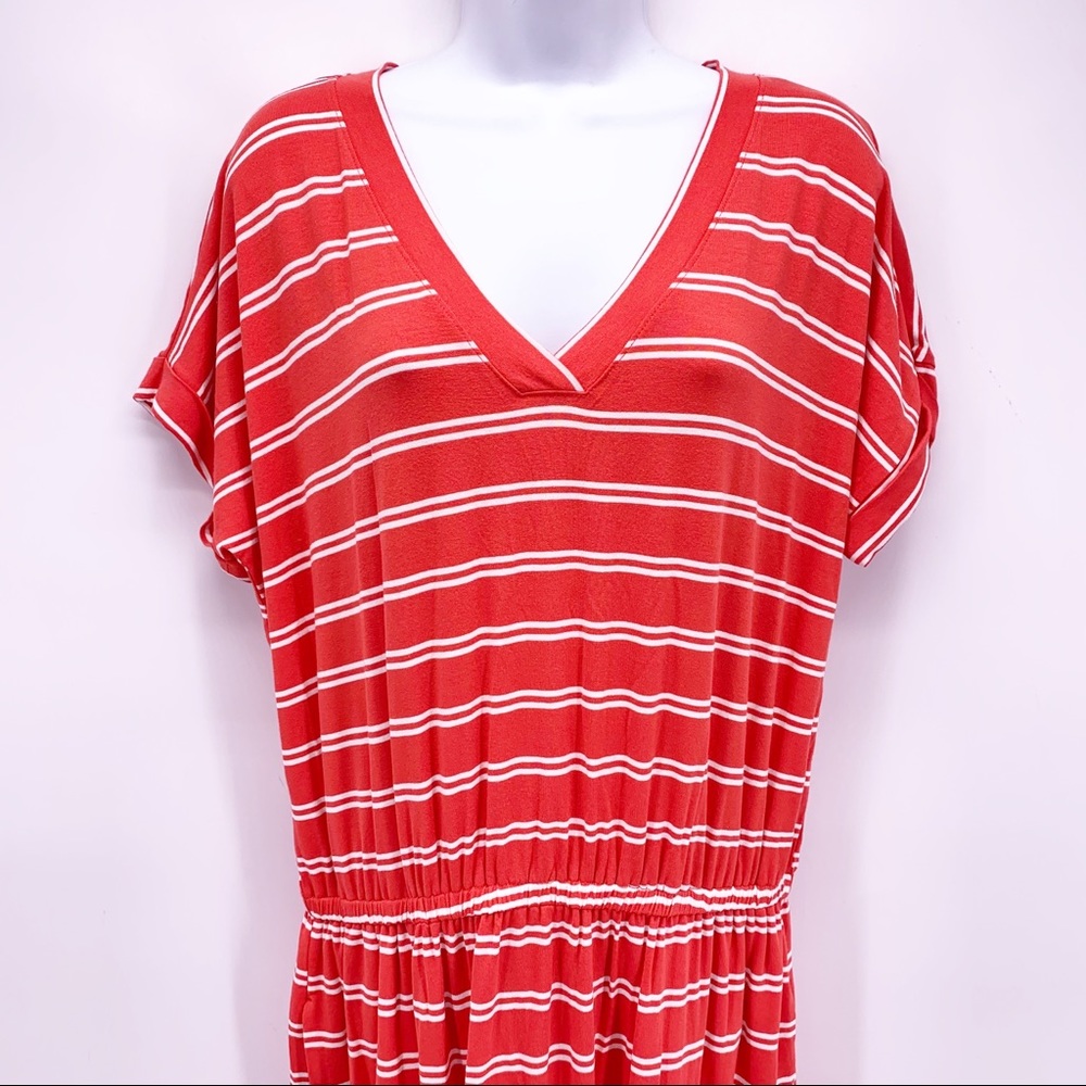 Banana Republic Factory Red and White Striped T-Shirt Dress Size Medium - Picture 2 of 8